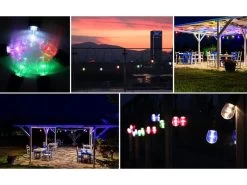 Multicoloured Solar LED Festoon String Lights -Garden Comfort Shop 11 xl