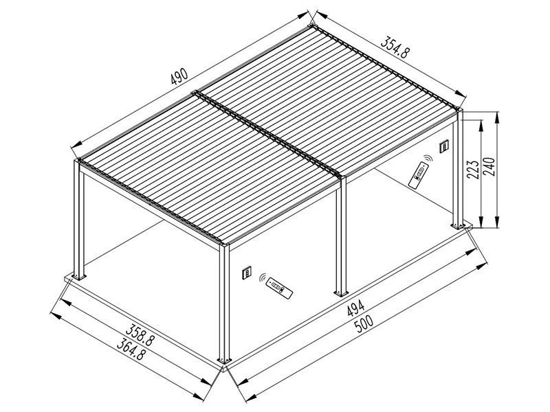 Ex-Display Eclipse 5 X 3.5m LED Motorised Pergola | Free Standing 4 Ex-Display Eclipse 5 X 3.5m LED Motorised Pergola | Free Standing - Image 2