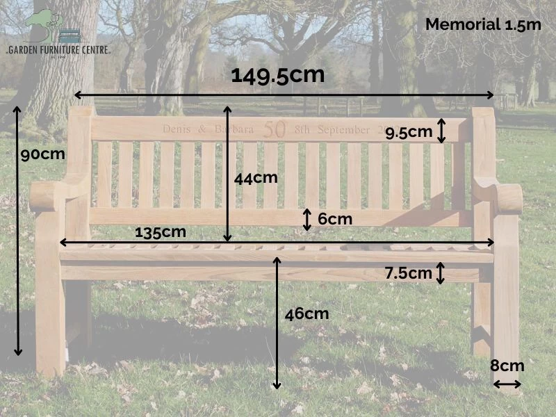 Memorial Bench 1.5m 4 Memorial Bench 1.5m - Image 2