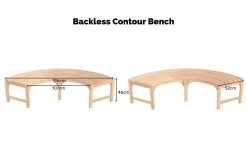 Backless Contour Tree Bench -Garden Comfort Shop 1 bench measurements 1