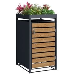 Galvanized Steel Wheelie Bin Cover With Planters | Single | PRE-ORDER -Garden Comfort Shop 6 15 3