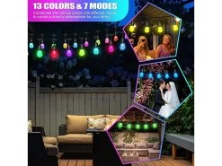 Multicoloured Solar LED Festoon String Lights -Garden Comfort Shop 6 xl 4