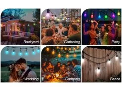 Multicoloured Solar LED Festoon String Lights -Garden Comfort Shop 8 xl 6