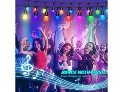 Multicoloured Solar LED Festoon String Lights -Garden Comfort Shop 9 xl 2