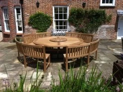 Chunky 2.1m Teak Table And Contour Benches | FSC® Certified 31 Chunky 2.1m Teak Table And Contour Benches | FSC® Certified -Garden Comfort Shop XL contour set 2 1
