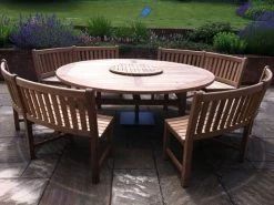 Chunky 2.1m Teak Table And Contour Benches | FSC® Certified 30 Chunky 2.1m Teak Table And Contour Benches | FSC® Certified -Garden Comfort Shop XL contour set 3 1