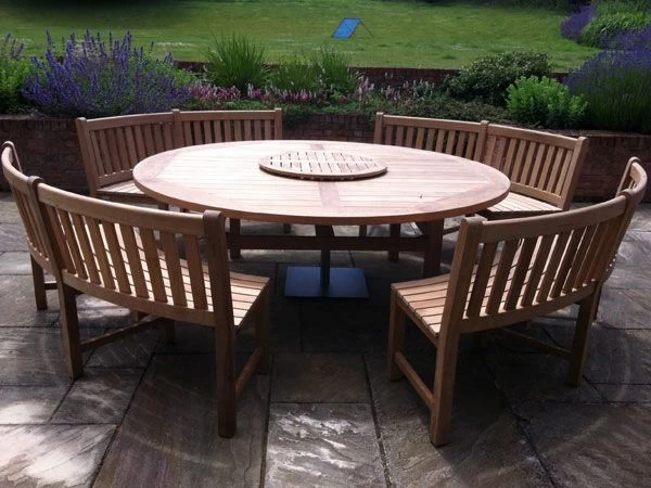 Chunky 2.1m Teak Table And Contour Benches | FSC® Certified 13 Chunky 2.1m Teak Table And Contour Benches | FSC® Certified - Image 11