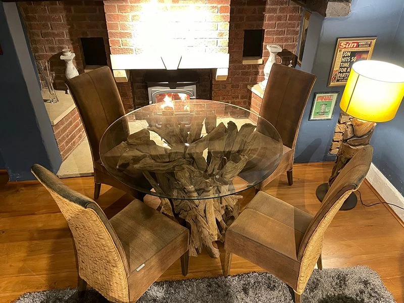 Ace Reclaimed Teak 4 Chair Round Dining Set 6 Ace Reclaimed Teak 4 Chair Round Dining Set - Image 4