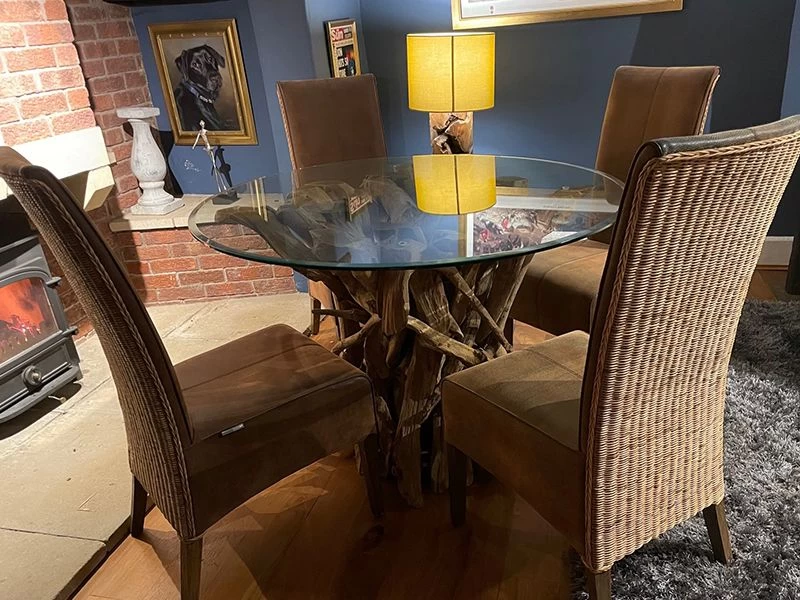 Ace Reclaimed Teak 4 Chair Round Dining Set 5 Ace Reclaimed Teak 4 Chair Round Dining Set - Image 3