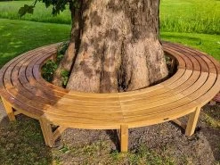 Backless Contour Tree Bench -Garden Comfort Shop backless curved bench install bi