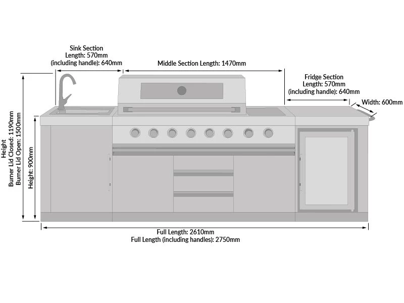 Premium Six Burner Kitchen BBQ 4 Premium Six Burner Kitchen BBQ - Image 2
