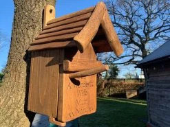 Rustic Oak Medium Bird Box -Garden Comfort Shop bird box medium side
