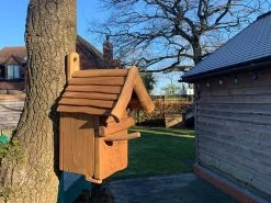 Rustic Oak Medium Bird Box -Garden Comfort Shop bird box medium side wide