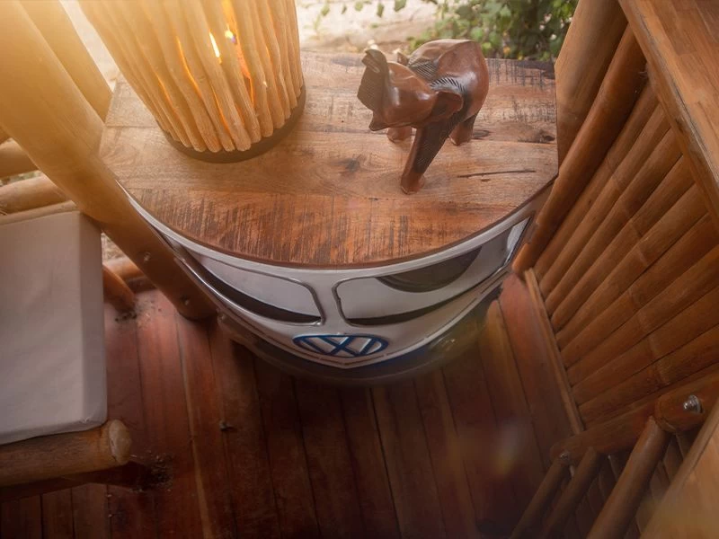 Indian VW Bus Bar Cabinet Blue 4 Indian VW Bus Bar Cabinet Blue - Image 2