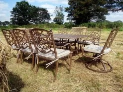 Casino 8 Seater Medium Rectangle Table And Swivel Chairs 'set' 24 Casino 8 Seater Medium Rectangle Table And Swivel Chairs 'set' -Garden Comfort Shop casino 8 set swivel chairs XL 1 1