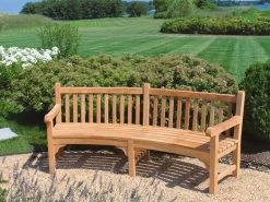 Contour Teak Bench With Arms | FSC® Certified -Garden Comfort Shop contour bench with arms 3 1