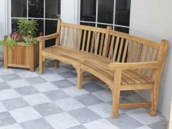 Contour Teak Bench With Arms | FSC® Certified -Garden Comfort Shop contour bench with arms 6 1