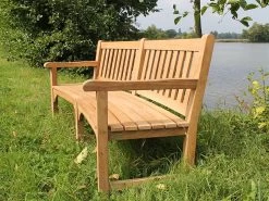 Contour Teak Bench With Arms | FSC® Certified -Garden Comfort Shop contour teak bench arms 11 1
