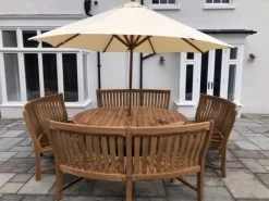 Bamboo 3.5m Parasol 25 Bamboo 3.5m Parasol -Garden Comfort Shop curved bench ans parasol 1 xl 1 1