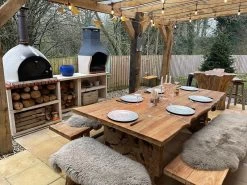 Nature Teak Bench Set 3m -Garden Comfort Shop danny james dan23cro gmail.com bi 2