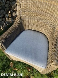 Seville All Weather Chair Cushion -Garden Comfort Shop denim blue sun130