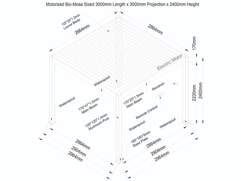 Eclipse 3 X 3m LED Motorised Pergola 6 Eclipse 3 X 3m LED Motorised Pergola - Image 4