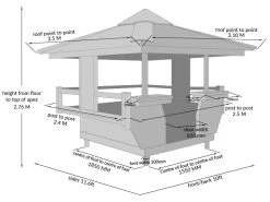 Bamboo Gazebo Square 10ft X 11.6ft