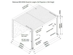 Eclipse 3 X 4m LED Motorised Pergola | Wall Mounted