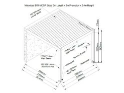 Eclipse 3 X 3m LED Motorised Pergola | Wall Mounted