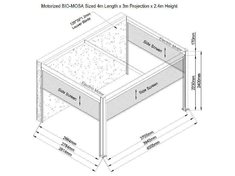 Eclipse 3 X 4m LED Motorised Pergola | Wall Mounted 4 Eclipse 3 X 4m LED Motorised Pergola | Wall Mounted - Image 2