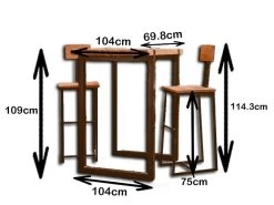 Vintage Bar Set -Garden Comfort Shop dims fized for vintage bar set