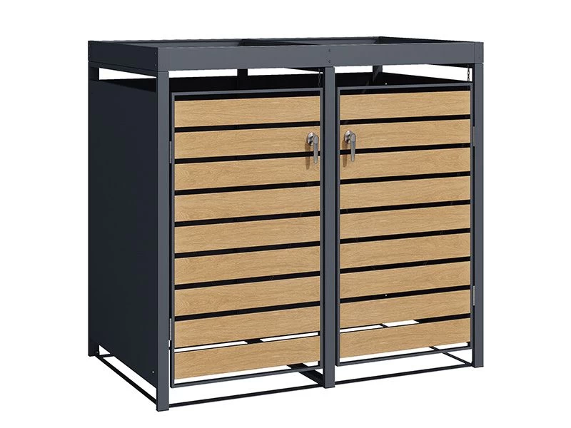 Galvanized Steel Wheelie Bin Cover With Planters | Double | PRE ORDER 7 Galvanized Steel Wheelie Bin Cover With Planters | Double | PRE ORDER - Image 5