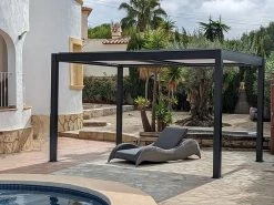 Eclipse 3 X 4m LED Motorised Pergola | Wall Mounted 36 Eclipse 3 X 4m LED Motorised Pergola | Wall Mounted -Garden Comfort Shop eclipse pic by pool 2 1 1