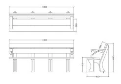 Eco Park Bench Arms 1.8m 15 Eco Park Bench Arms 1.8m -Garden Comfort Shop eco bench 180