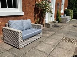 Fiji Pipe 2 Seater Sofa Suite 27 Fiji Pipe 2 Seater Sofa Suite -Garden Comfort Shop fiji pipe bluecheck armchair3 1 1