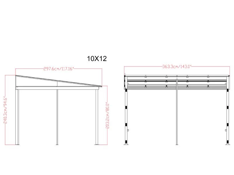 Four Seasons Wall Mounted Gazebo 3m X 3.65m 7 Four Seasons Wall Mounted Gazebo 3m X 3.65m - Image 5