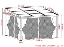 Four Seasons Wall Mounted Gazebo 3m X 3.65m 25 Four Seasons Wall Mounted Gazebo 3m X 3.65m -Garden Comfort Shop four seasons wall mounted 01