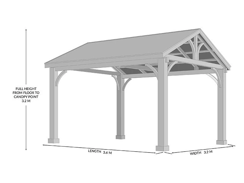 Cedar Gazebo 3.6m X 3.2m | FSC® Certified | OCTOBER OFFERS 4 Cedar Gazebo 3.6m X 3.2m | FSC® Certified | OCTOBER OFFERS - Image 2