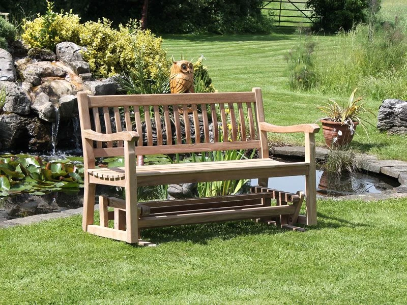 Teak Glider Bench 1.3m 4 Teak Glider Bench 1.3m - Image 2