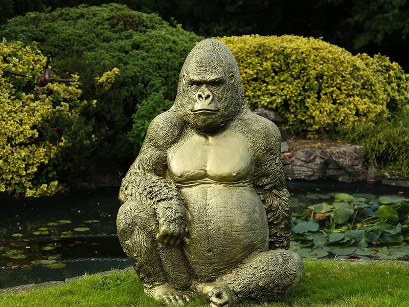 Gorilla Ornament | Gold 4 Gorilla Ornament | Gold - Image 2