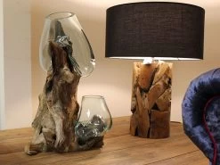 Teak Root Stand With Blown Glass Holder 26 Teak Root Stand With Blown Glass Holder -Garden Comfort Shop img 7147xl xl