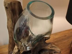 Teak Root Stand With Blown Glass Holder 32 Teak Root Stand With Blown Glass Holder -Garden Comfort Shop img 7154xl xl