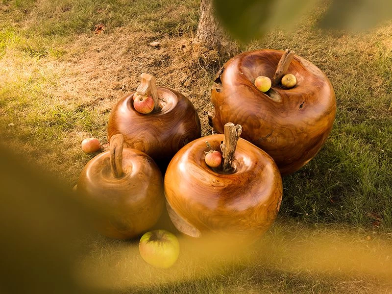 Apple Wooden Ornament 3 Apple Wooden Ornament