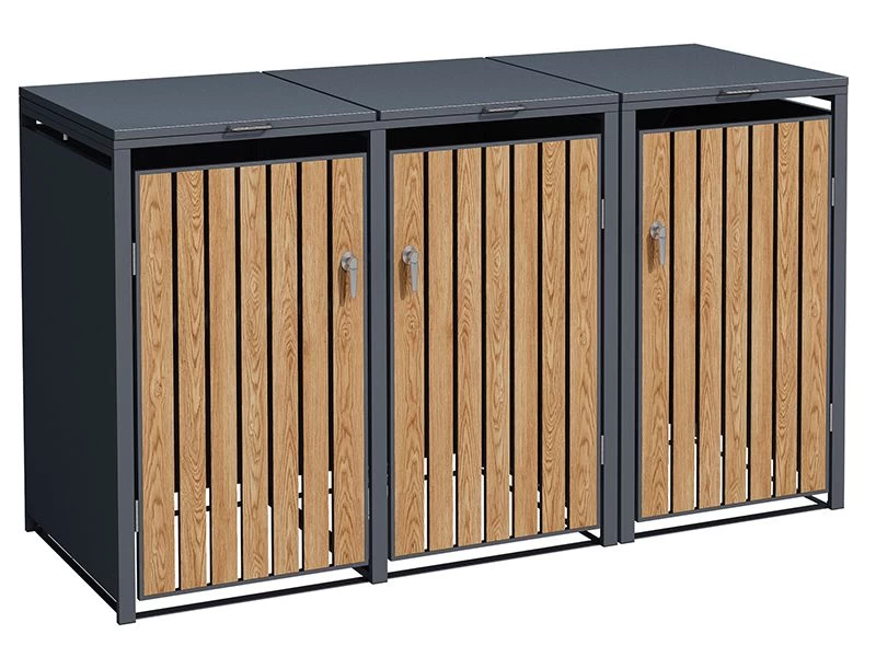 Galvanized Steel Wheelie Bin Cover | Triple | PRE-ORDER 5 Galvanized Steel Wheelie Bin Cover | Triple | PRE-ORDER - Image 3