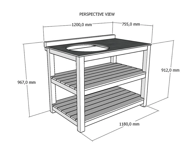 Bari Kitchen Big Green Egg Table Fixed Unit 13 Bari Kitchen Big Green Egg Table Fixed Unit - Image 11