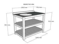 Bari Kitchen Kamado Joe Fixed Unit 12 Bari Kitchen Kamado Joe Fixed Unit -Garden Comfort Shop kamado joe bbq grill table without wheels perspective view bi