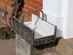 Kubu Natural Log Basket & Calico Lining