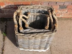 Kubu Square Basket With Rope Handles -Garden Comfort Shop kubu round basket with rope handles xl 1 1
