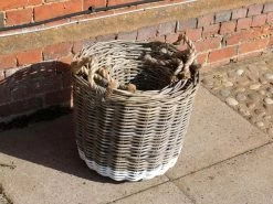 Kubu Round Basket With Rope Handles -Garden Comfort Shop kubu square basket with rope handles xl 3 1