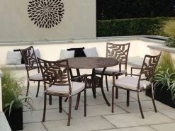 Leaf 4 Seater Round Table And Chairs 'set' -Garden Comfort Shop leaf 4 seater round table chairs set XL 11 2
